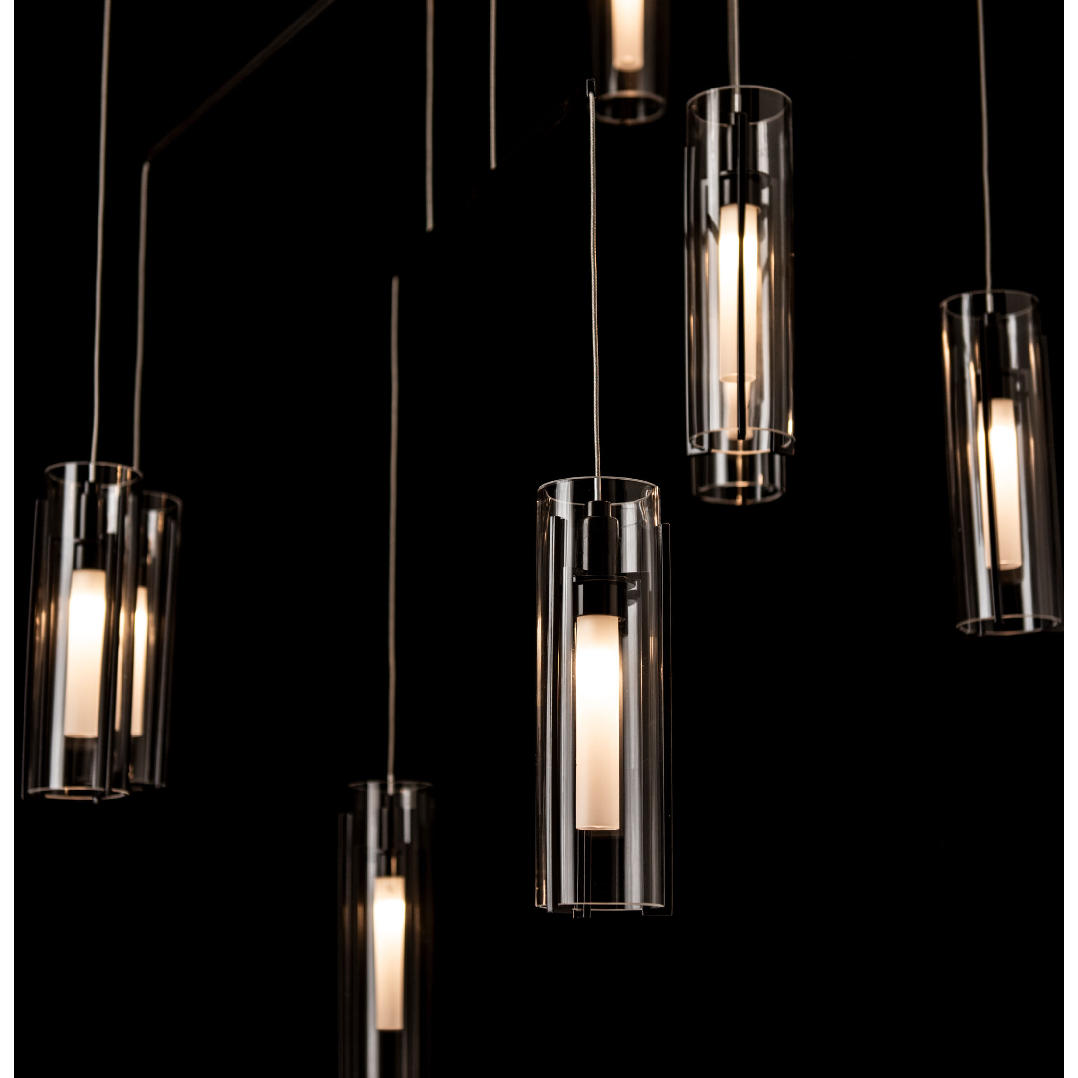 Exos 10 Light 34.9 inch Ink Mobile Pendant Ceiling Light in Clear