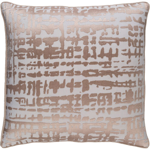 Hessian 18 inch White, Metallic - Champagne Pillow Kit