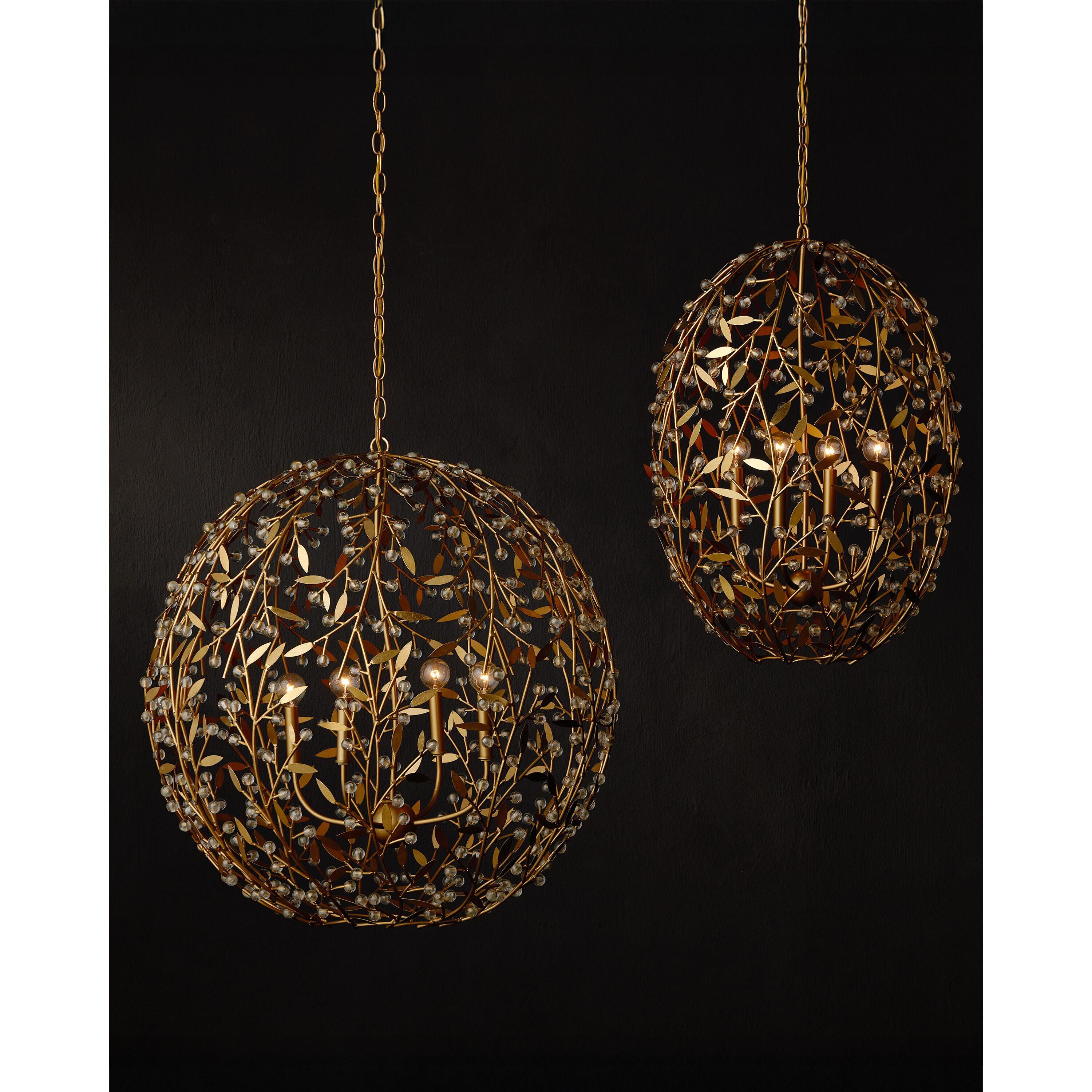 Secret Garden 4 Light 20.5 inch Clear/Contemporary Gold Leaf/Contemporary Gold Chandelier Ceiling Light