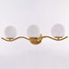 Monticello 3 Light 22 inch Muted Brass Bathroom Light Wall Light