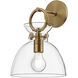 Alora Mood Waldo 1 Light 8.75 inch Aged Gold Bath Vanity Light Wall Light in Clear