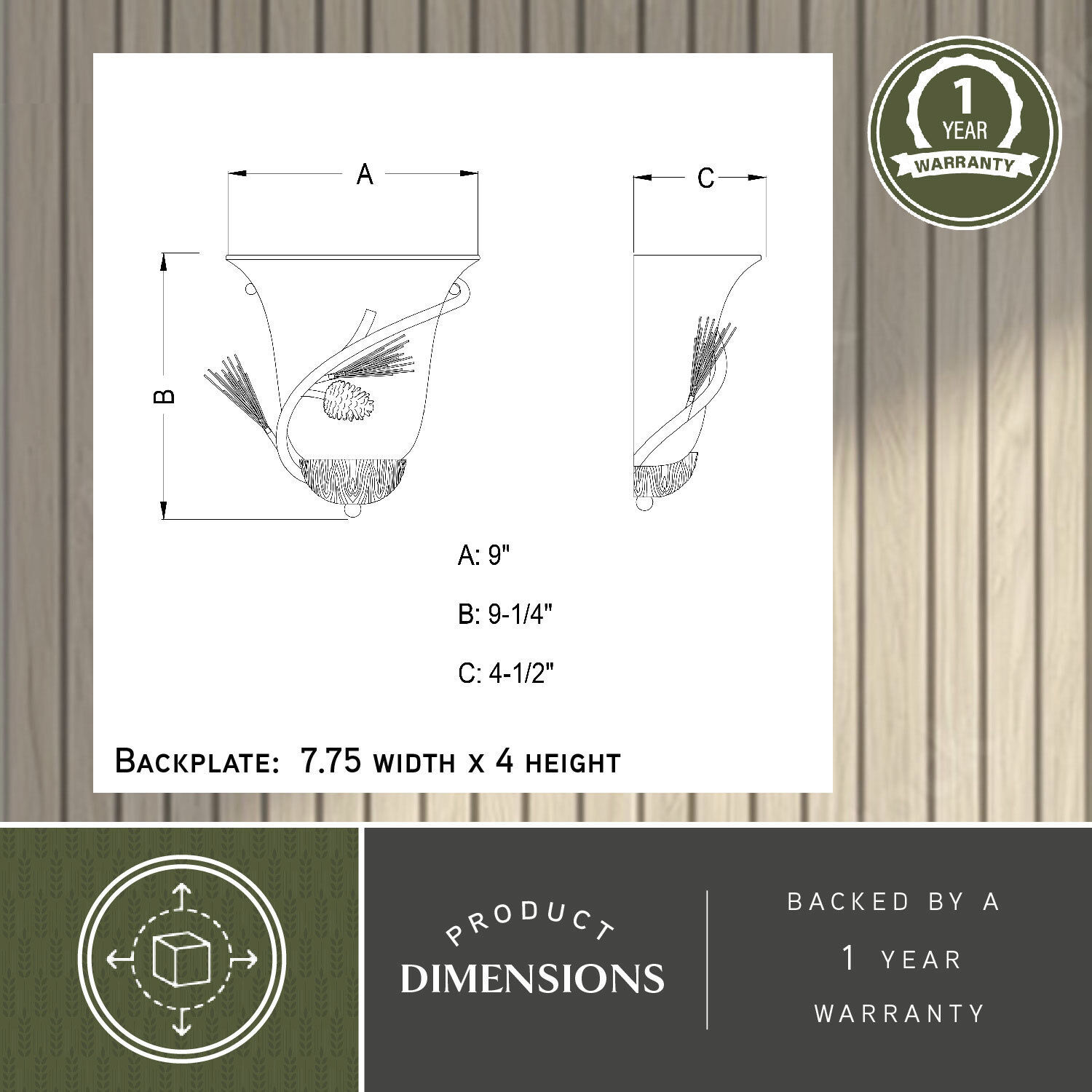 Sierra LED 9 inch Black Walnut Wall Light