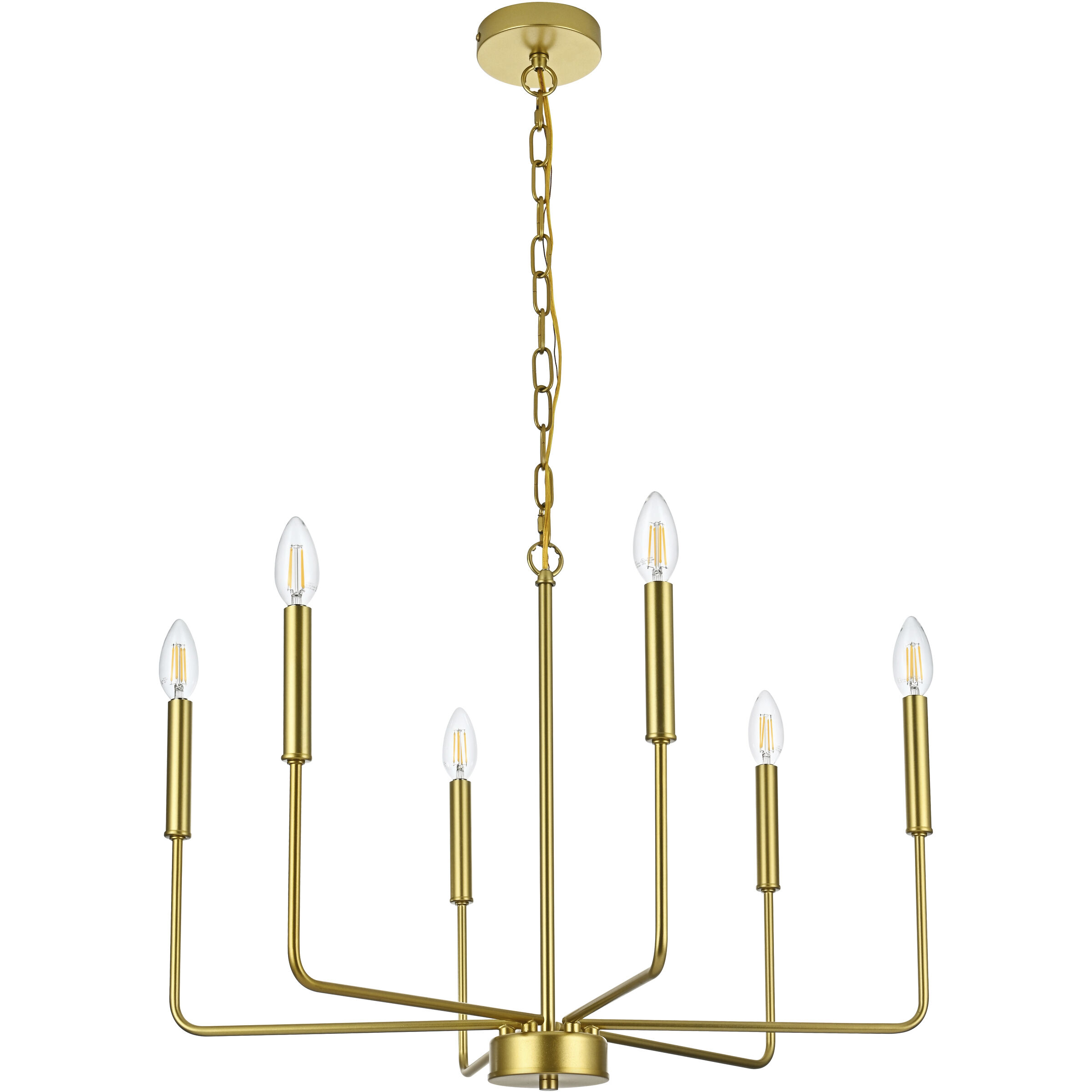 Willa 6 Light 26 inch Brass Pendant Ceiling Light
