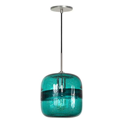 Envisage VI LED 8 inch Brushed Nickel Mini Pendant Ceiling Light in Envisage Teal