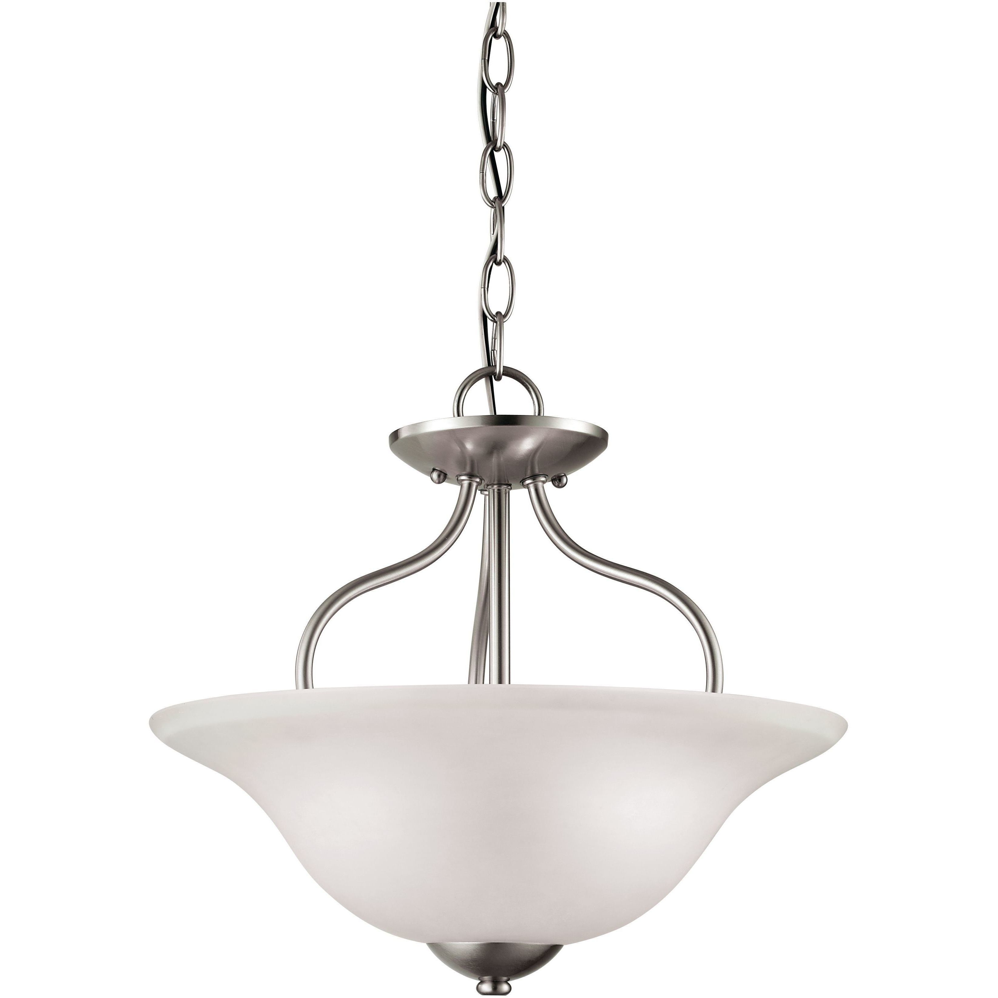 Conway 2 Light 15 inch Brushed Nickel Semi Flush Mount Ceiling Light