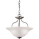 Conway 2 Light 15 inch Brushed Nickel Semi Flush Mount Ceiling Light