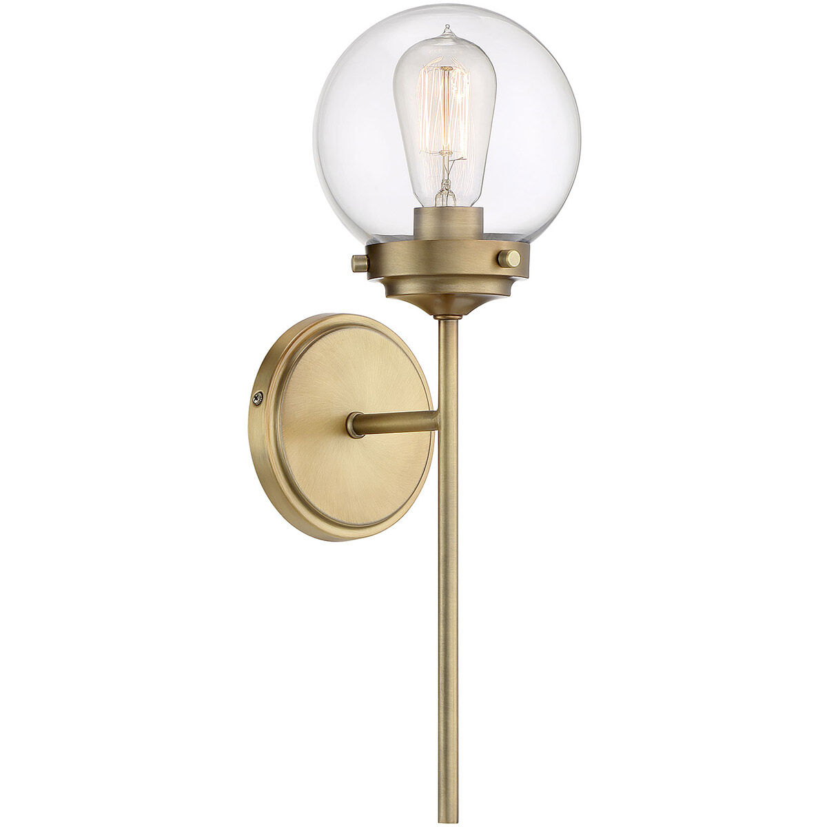 Industrial 1 Light 6 inch Natural Brass Wall Sconce Wall Light