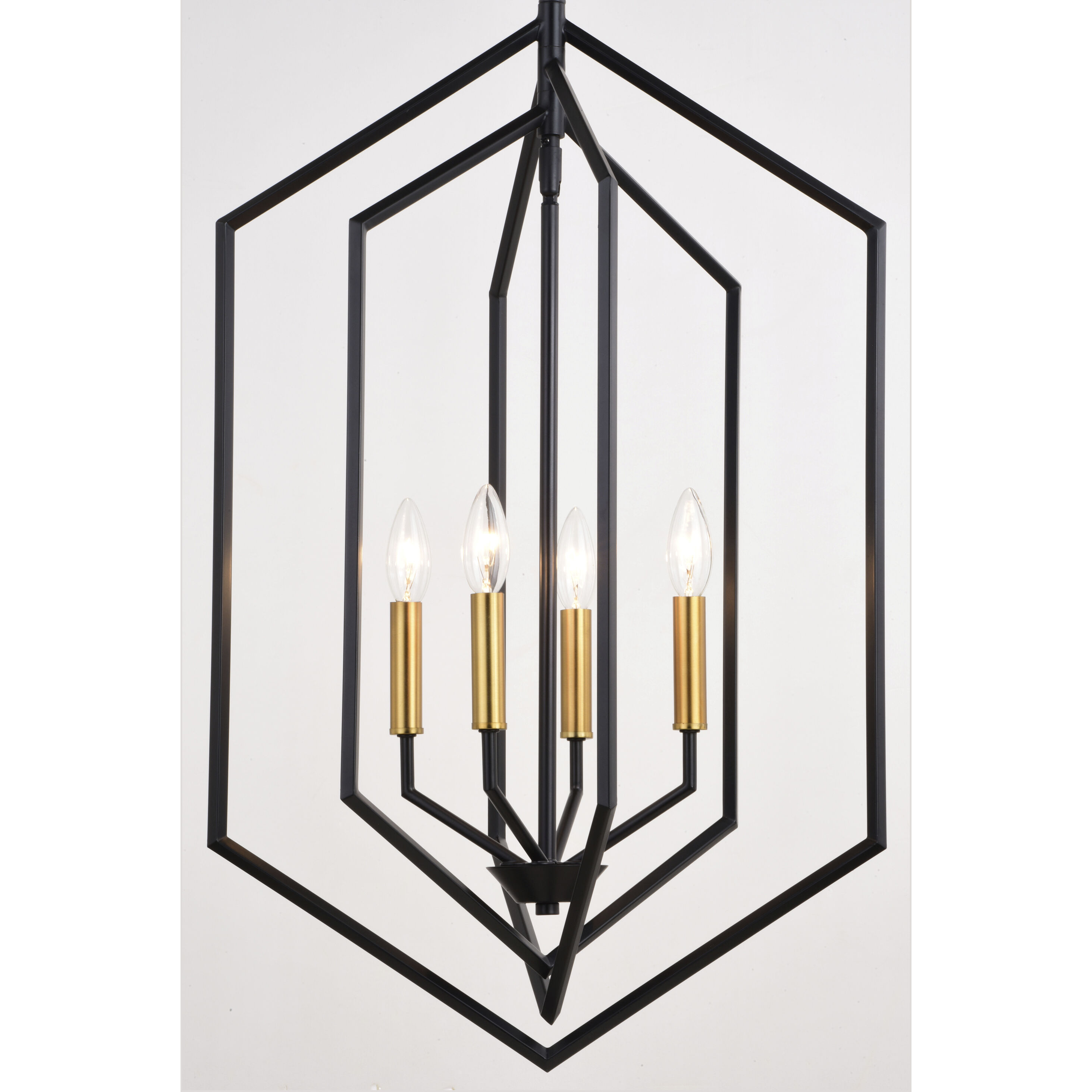 Riley LED 18 inch Black and Satin Brass Pendant Ceiling Light