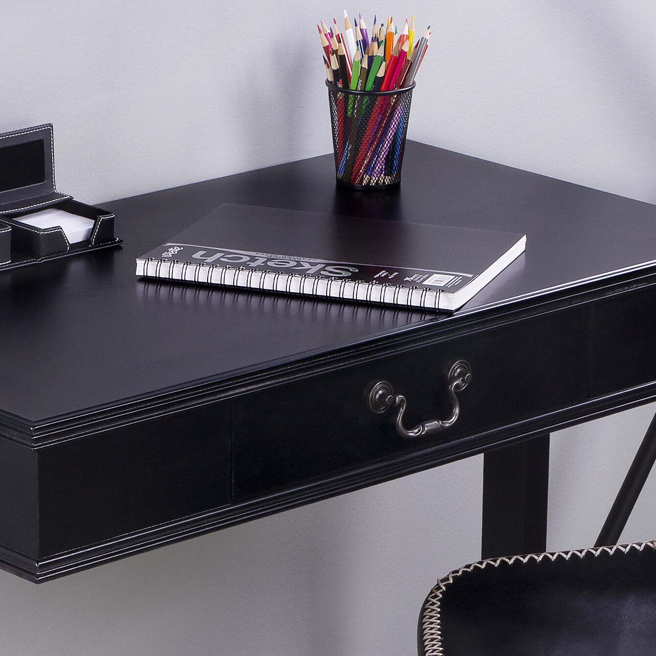 Masterpiece Alta  36 X 20 inch Black Desk & Secretary