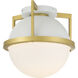 Carlysle 1 Light 15 inch White with Warm Brass Flush Mount Ceiling Light in White/Warm Brass