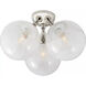 AERIN Cristol 3 Light 15.25 inch Polished Nickel Flush Mount Ceiling Light, Large