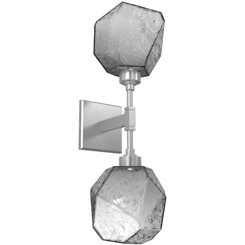 Gem LED 6.5 inch Classic Silver Indoor Sconce Wall Light in 3000K LED, Smoke, Double