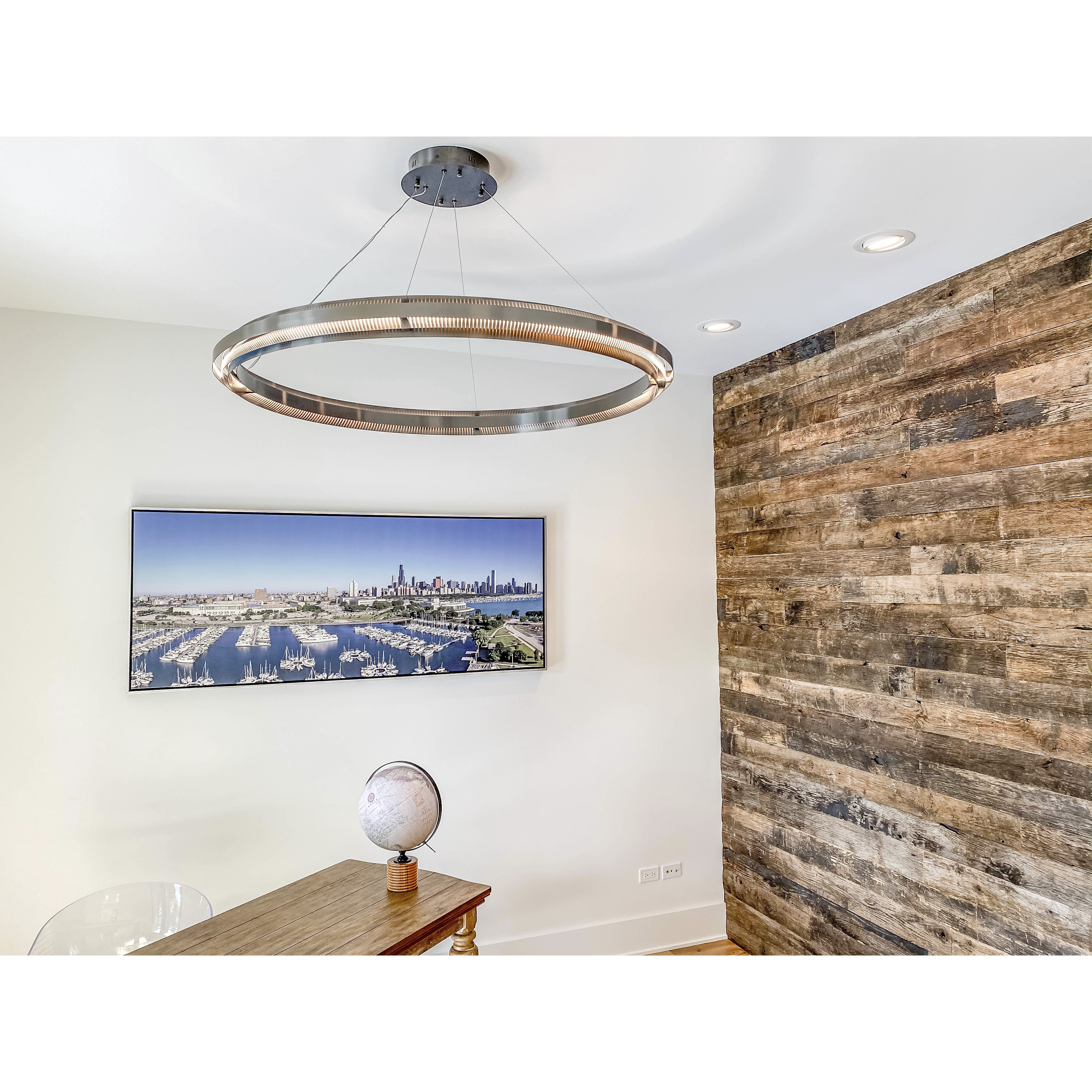 Echo LED 39.5 inch Brushed Gunmetal Suspension Pendant Ceiling Light