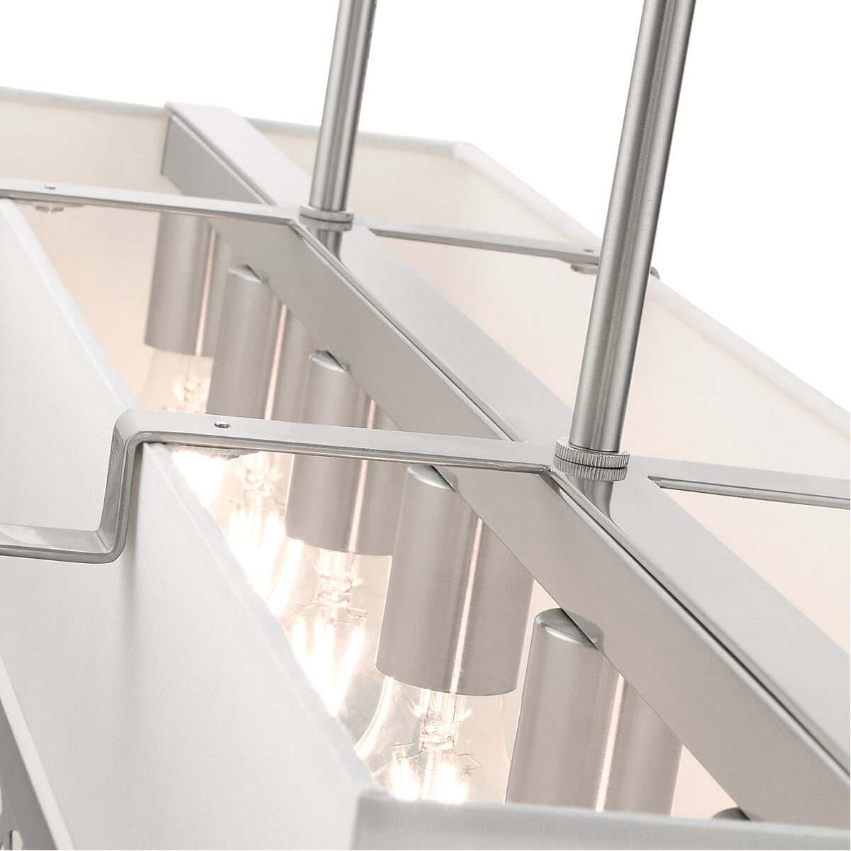 Calinda 6 Light 40 inch Brushed Nickel Linear Chandelier Ceiling Light