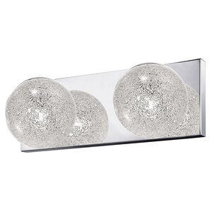 Opulence 2 Light 13 inch Mirrored Stainless Steel Vanity Light Wall Light