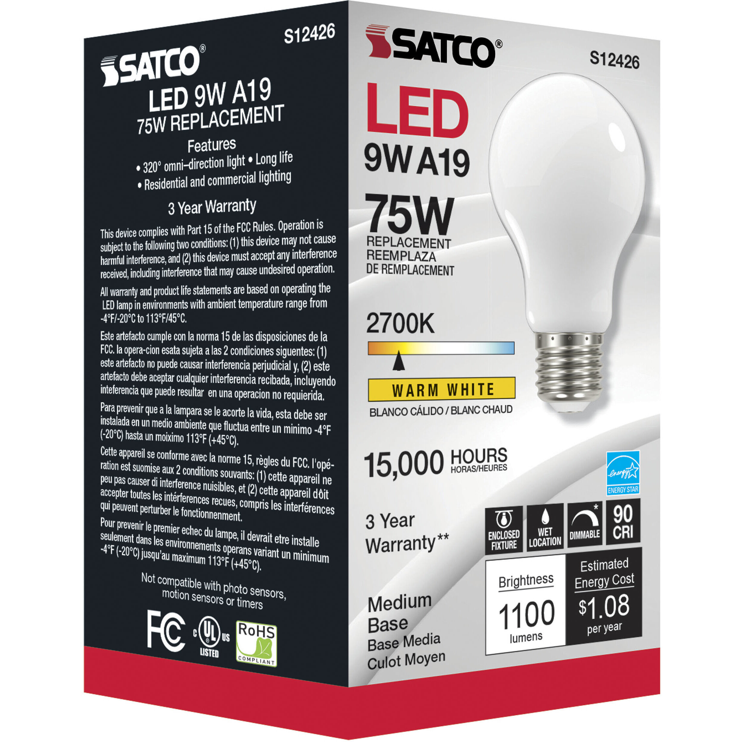 Lumos LED Medium 11.00 watt 120 2700K Light Bulb