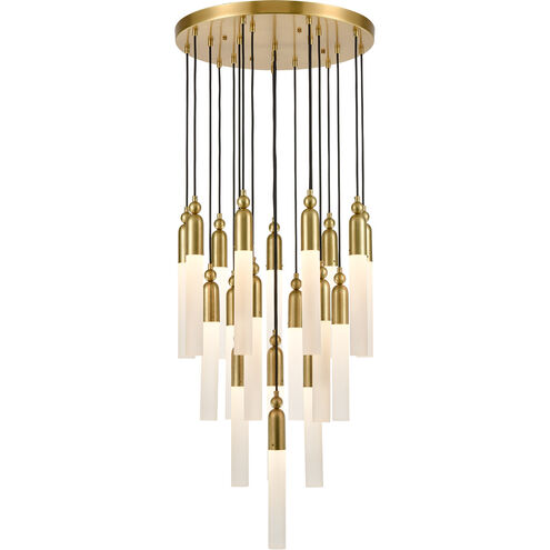 Fusion 19 Light 28 inch Aged Brass Chandelier Ceiling Light