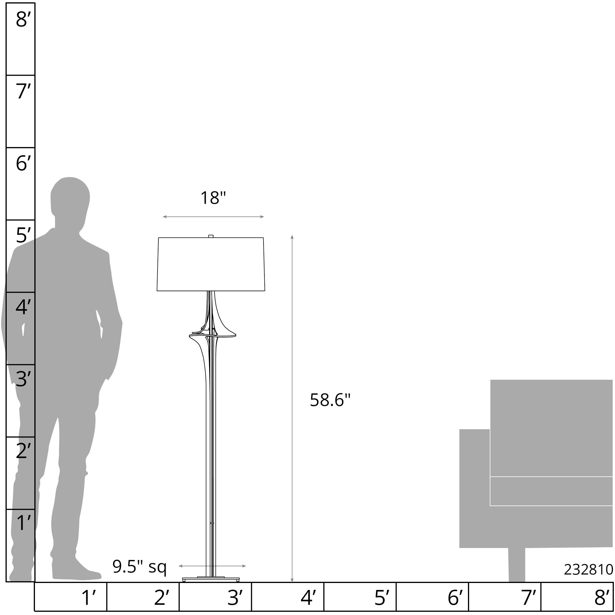 Antasia 58.6 inch 100 watt Modern Brass Floor Lamp Portable Light in Natural Anna
