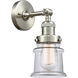 Franklin Restoration Small Canton 1 Light 7 inch Brushed Satin Nickel Sconce Wall Light in Clear Glass, Franklin Restoration