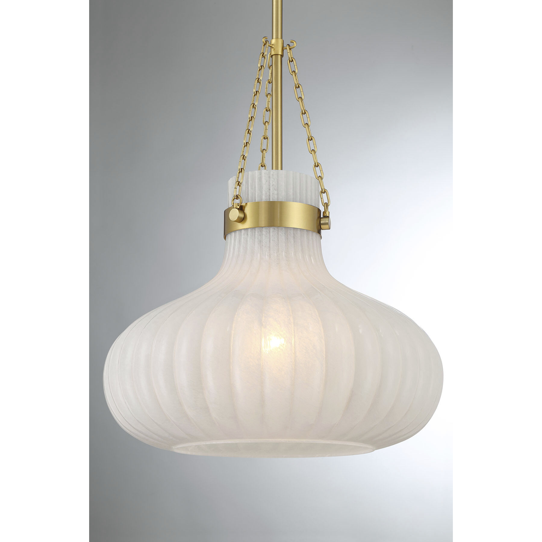 Traditional 1 Light 15 inch Natural Brass Pendant Ceiling Light