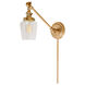 Soho Liberty 22 inch 100 watt Satin Brass Swing Arm Wall Sconce Wall Light in Clear Glass, Rubbed Brass, 9, Double Swivel