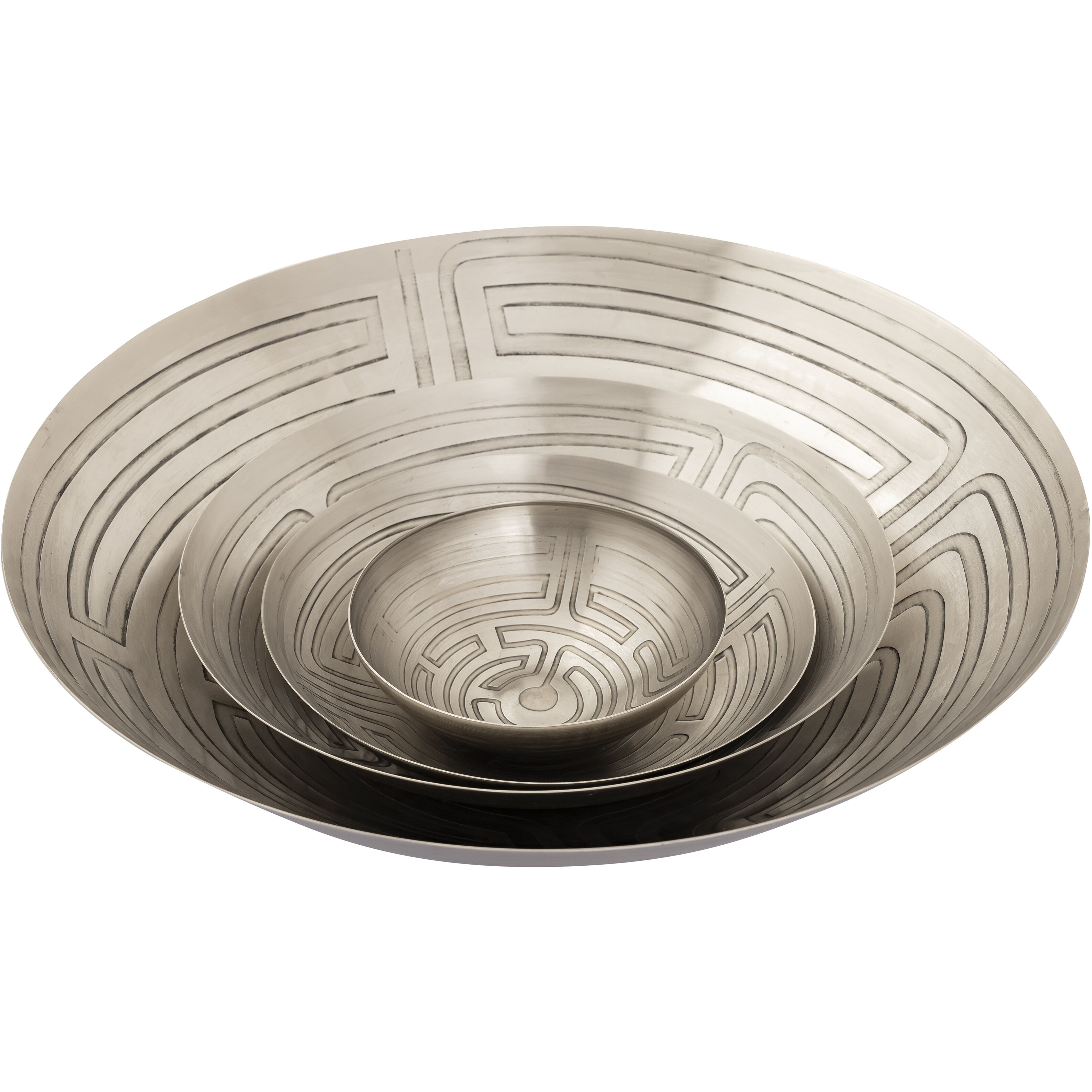 Maze 13 X 3.25 inch Bowl in Antique Nickel, Set of 3