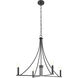 Contemporary 4 Light 30 inch Matte Black Chandelier Ceiling Light