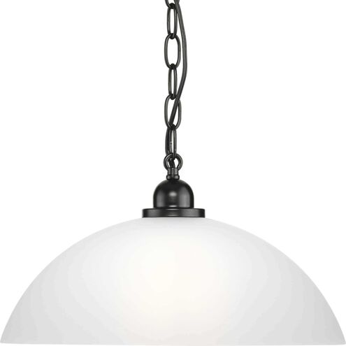 Classic Dome Pendant 1 Light 15 inch Matte Black Pendant Ceiling Light