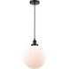 Edison Beacon 1 Light 12 inch Matte Black Mini Pendant Ceiling Light