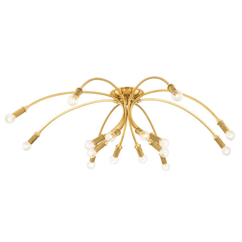 Amboy 16 Light 48 inch Aged Brass Flush Mount Ceiling Light