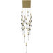 Original Glacier Avenue LED 28 inch Brushed Brass Multi Port Pendant Ceiling Light in Clear