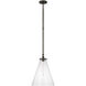 Chapman & Myers Parkington LED 15.25 inch Bronze Conical Pendant Ceiling Light