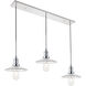 Waltz 3 Light 41 inch Chrome Pendant Ceiling Light
