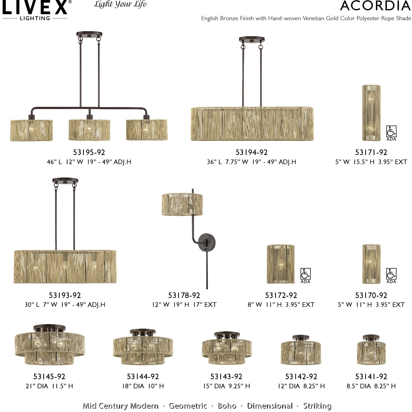 Acordia 1 Light 12 inch English Bronze Semi Flush Mount Ceiling Light, Medium