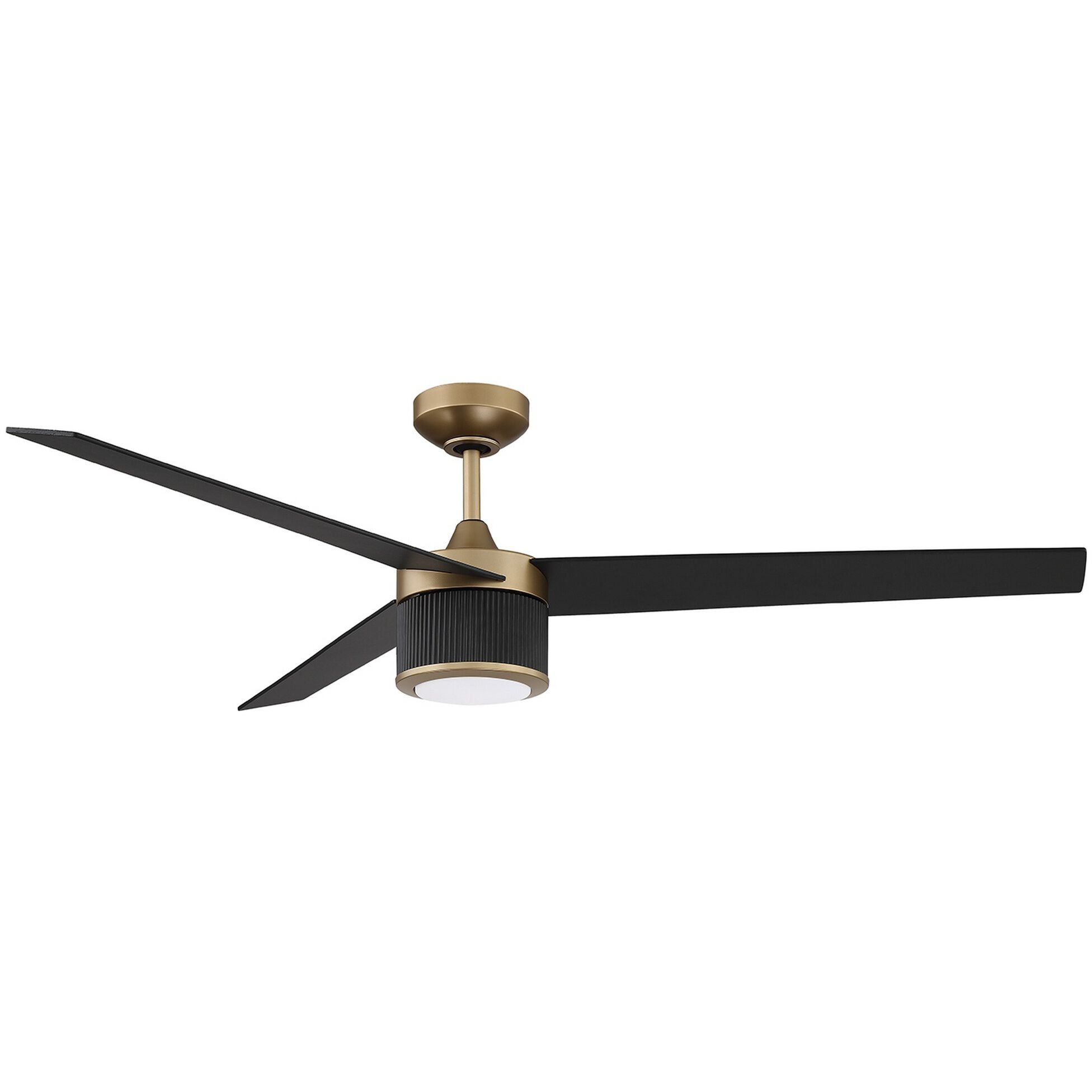 Trilon 56 inch Oilcan Brass and Black with Black Blades Ceiling Fan