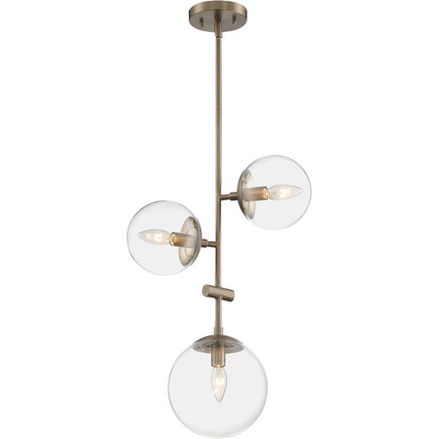 Sky 3 Light 15 inch Burnished Brass Pendant Ceiling Light