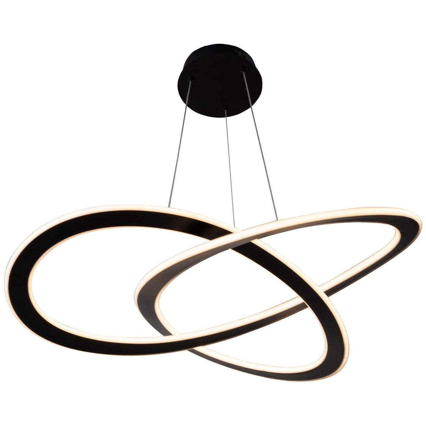 Wave LED 32 inch Black Chandelier Ceiling Light