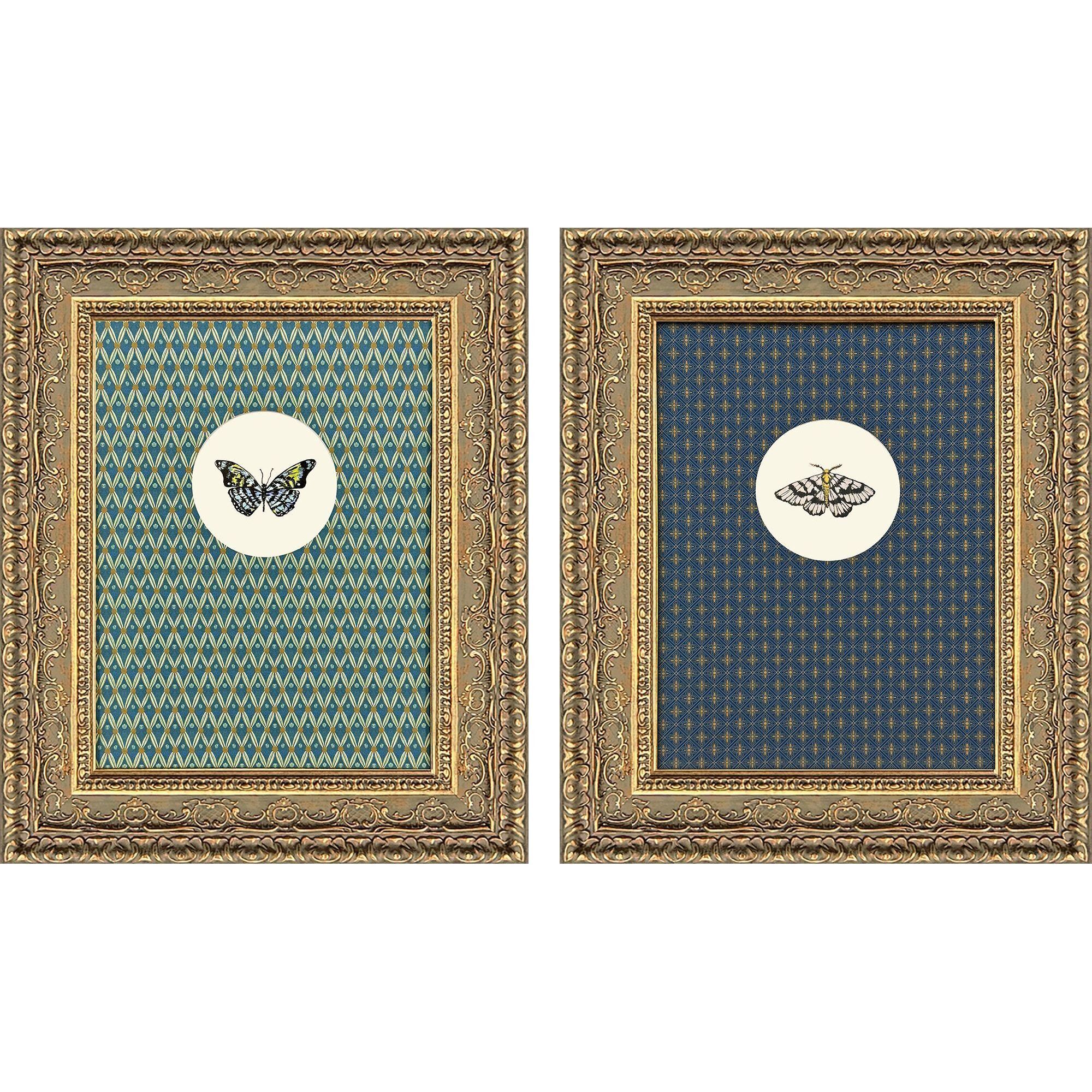 Aflutter Blue and Green Framed Art