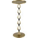 Salice 10 inch Antique Brass/Black Drinks Table