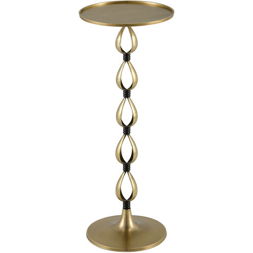Salice 10 inch Antique Brass/Black Drinks Table