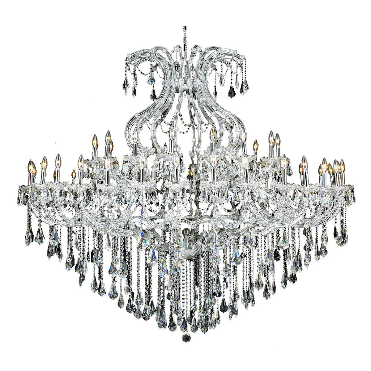 Maria Theresa 49 Light 72 inch Chrome Foyer Ceiling Light in Clear, Royal Cut