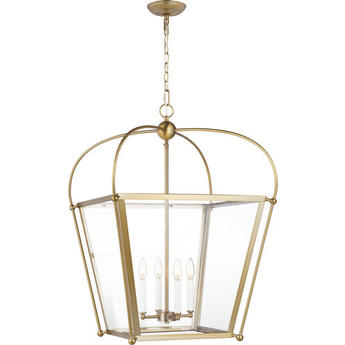 C&M by Chapman & Myers Charleston 4 Light 14.5 inch Satin Brass Pendant Ceiling Light