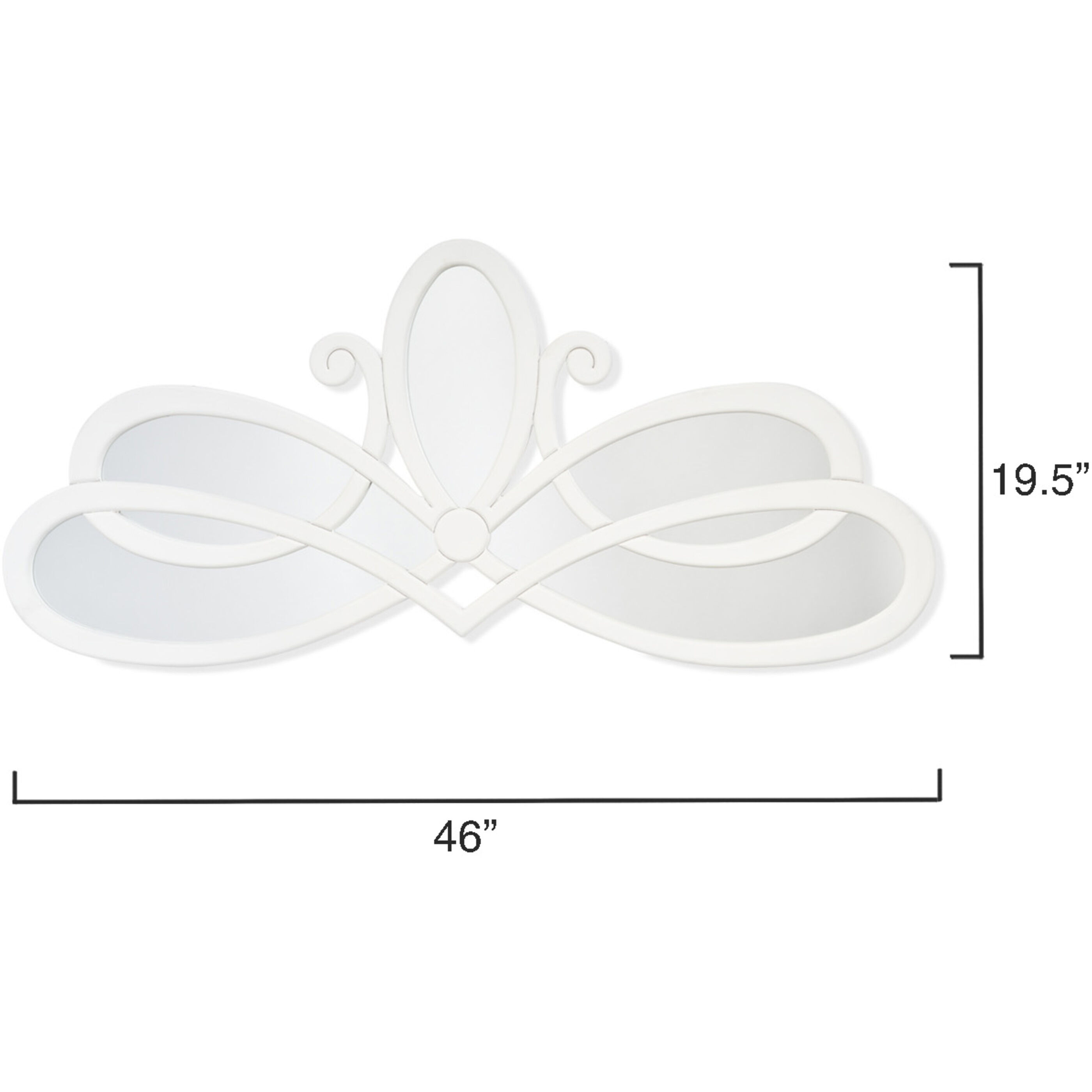 Scroll 46 X 19.5 inch White Mirror