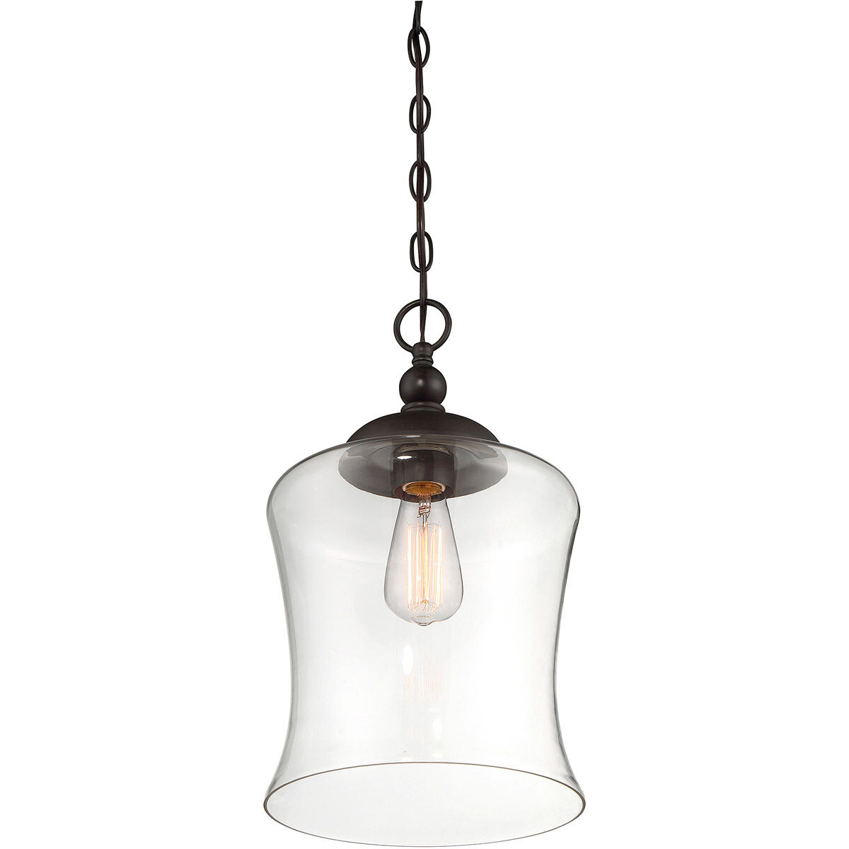 Modern 1 Light 9.75 inch Oil Rubbed Bronze Mini-Pendant Ceiling Light