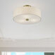 Monroe 3 Light 15 inch Antique Brass Semi Flush Mount Ceiling Light, Large