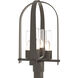 Triomphe 4 Light 21.5 inch Coastal Dark Smoke Outdoor Post Light in Seeded Clear