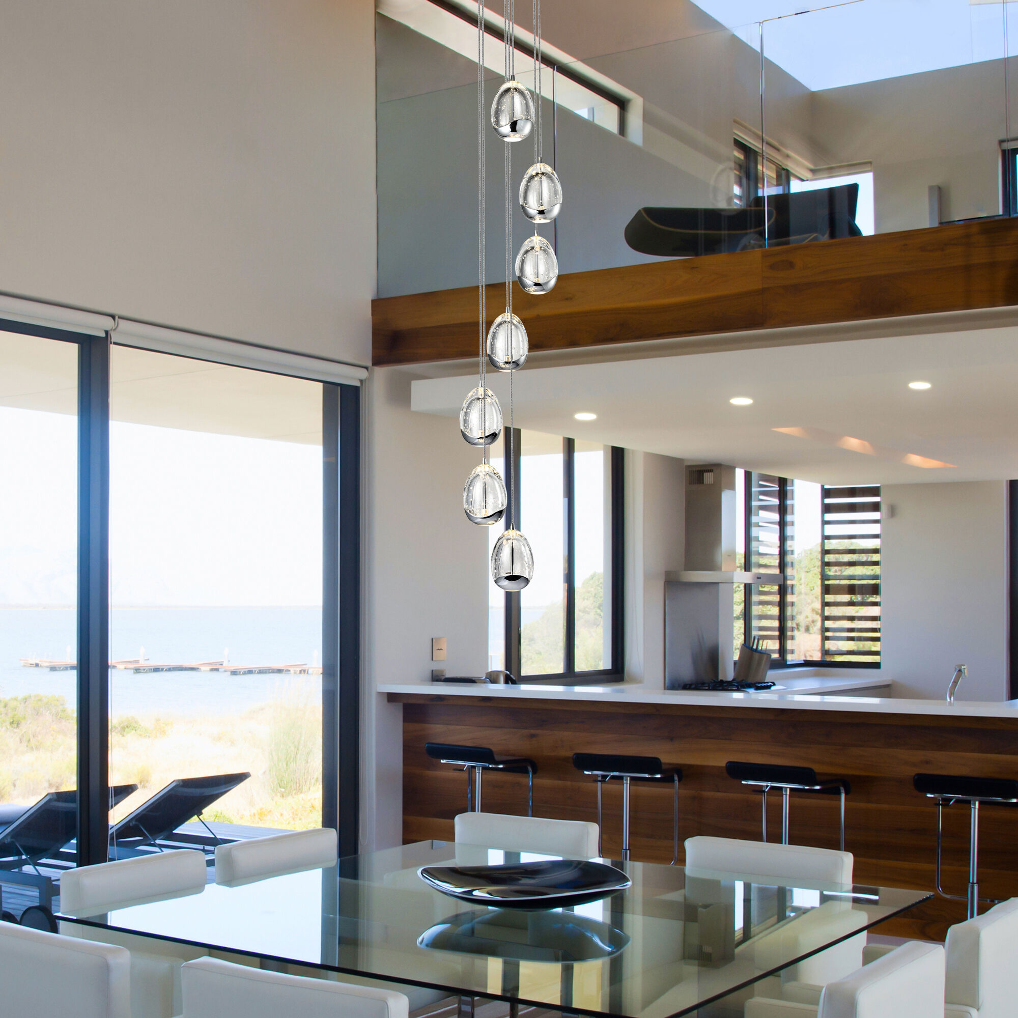 Artisan Collection/VENEZIA Series 7 Light 9 inch Polished Chrome Pendant/Chandelier Ceiling Light