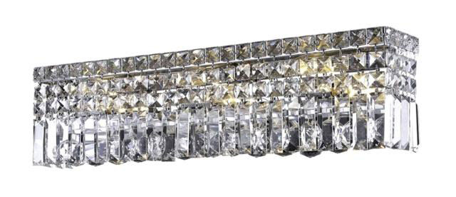 Maxime 6 Light 26 inch Chrome Vanity Light Wall Light in Clear, Royal Cut