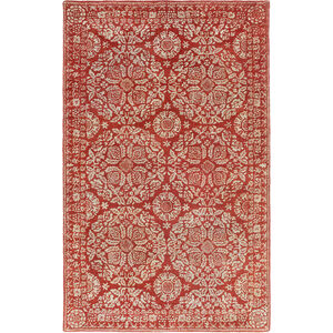Smithsonian 96 X 60 inch Red and Neutral Area Rug, Wool
