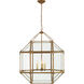 Suzanne Kasler Morris 3 Light 23.25 inch Gilded Iron Lantern Pendant Ceiling Light in Clear Glass, Large